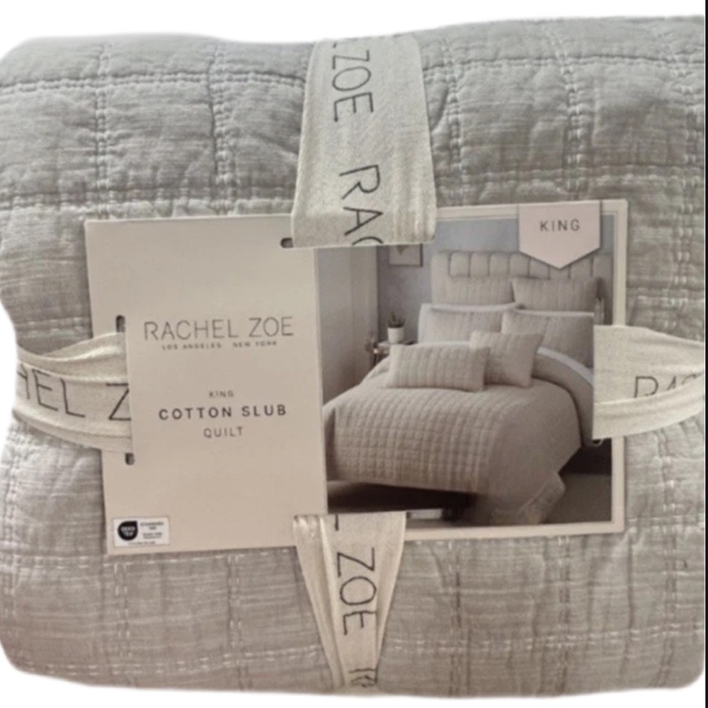 Rachel Zoe Natural King Cotton Slub Quilt 106”x92”